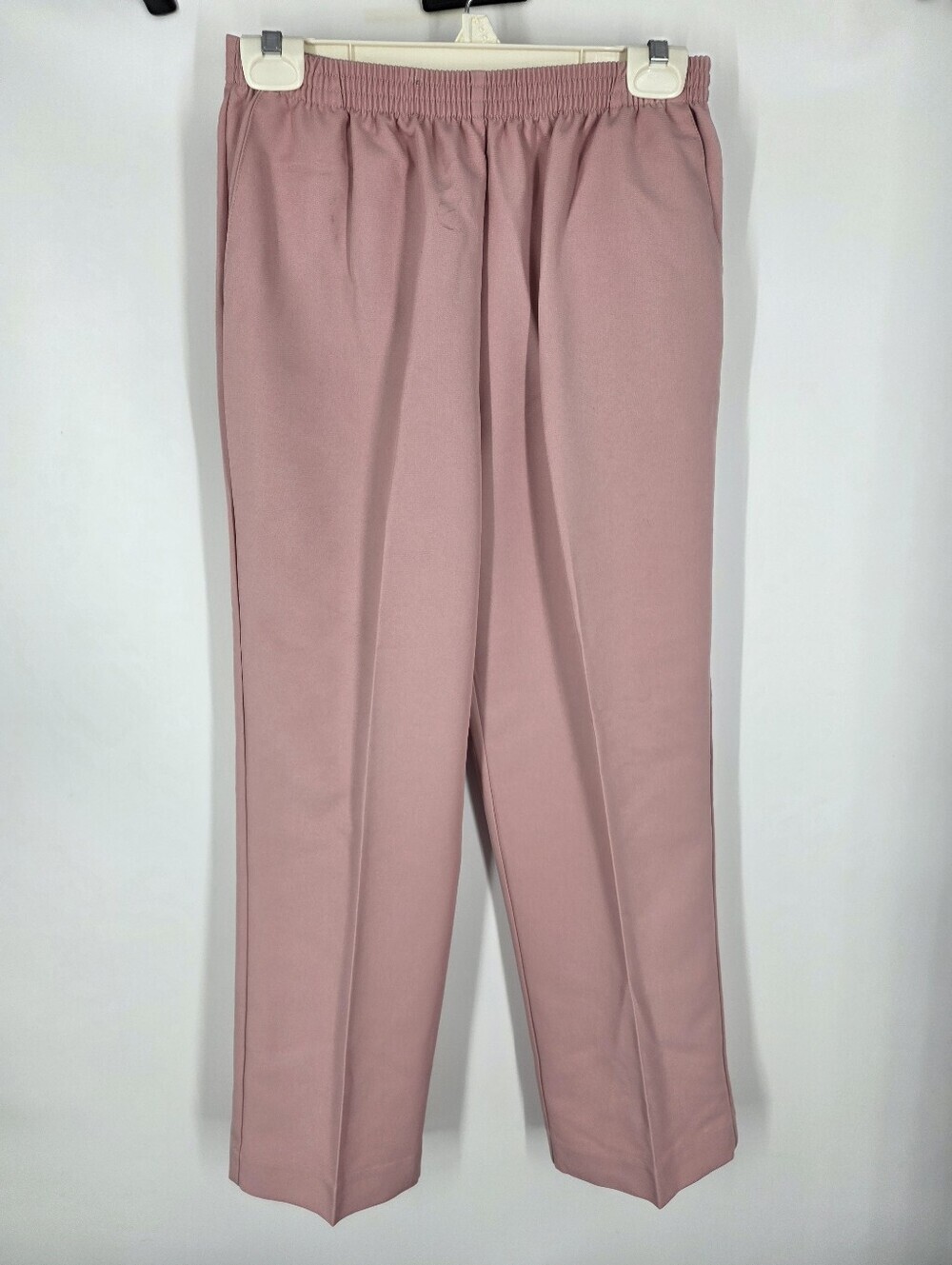 Alfred Dunner Pants Size 8 Pink Elastic Waist Pull On Slacks Straight Leg
